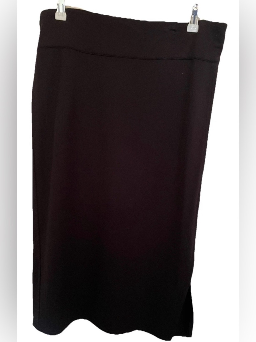 LOFT Black Straight Pencil Midi Skirt Women's large Casual Workwear side slit